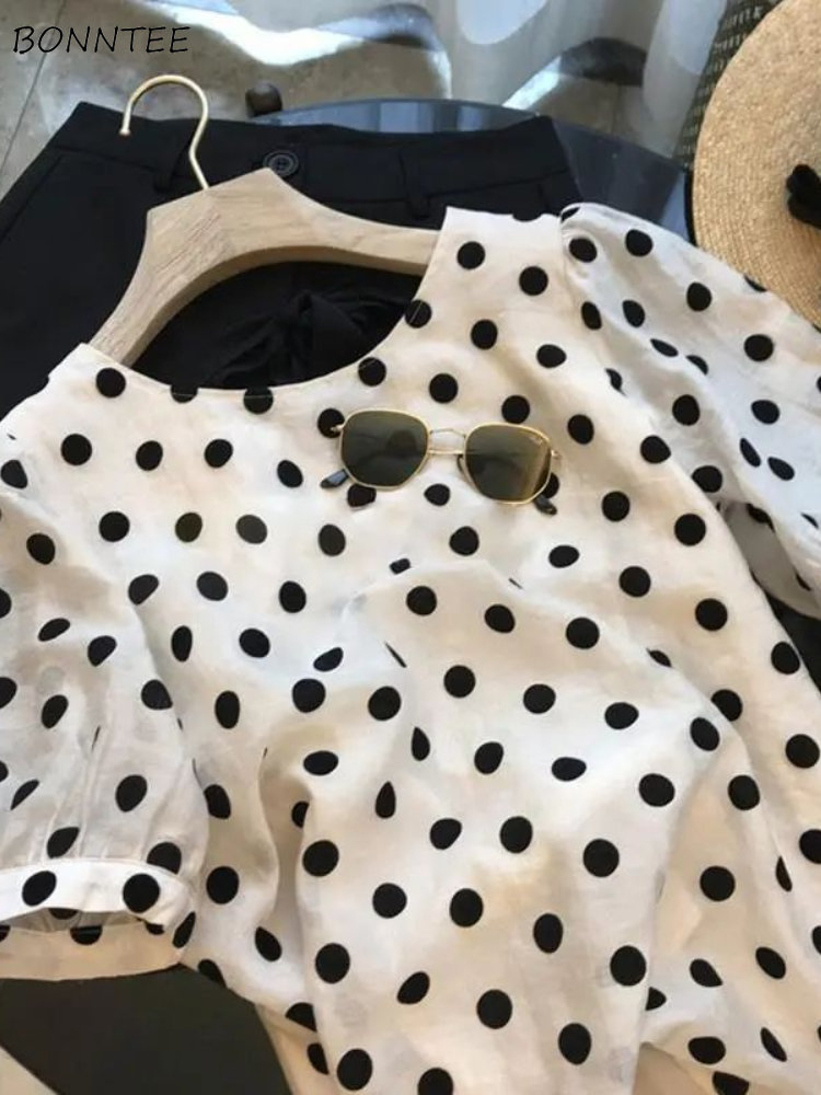 Summer Clothing Holiday - Polka Dot Blouses Women Elegant Summer