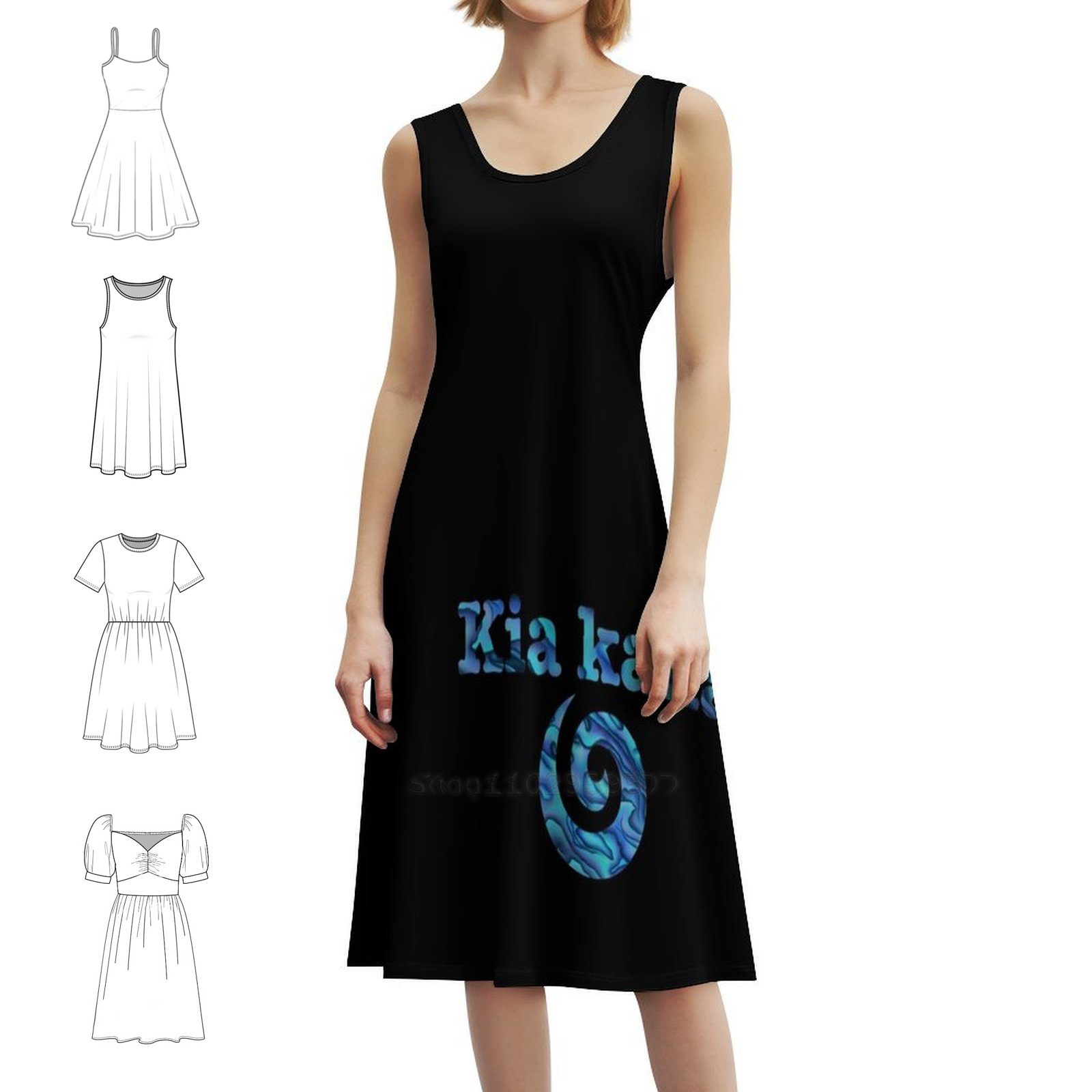 Summer Clothing Nz - Kaha Koru Sweetheart Neckline Dress Elegant