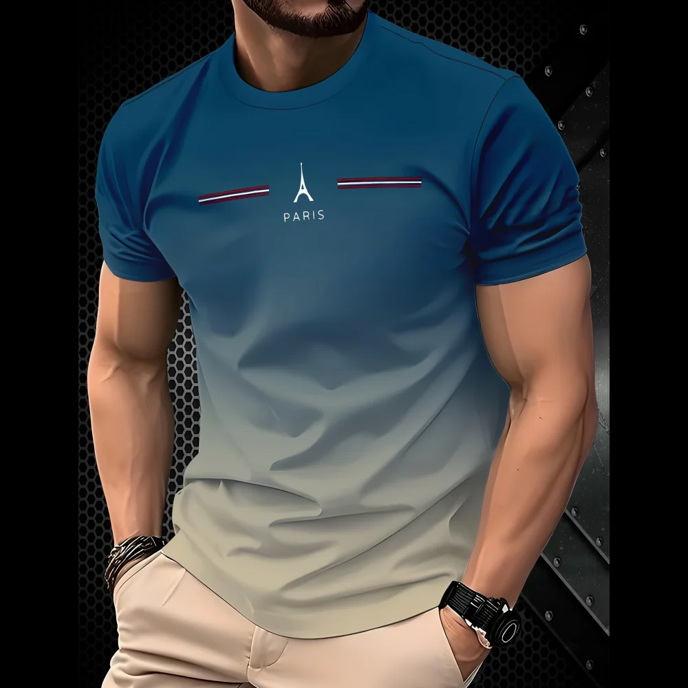 Summer Clothing In Paris - Summer Men's Clothing 3D Gradient Simple