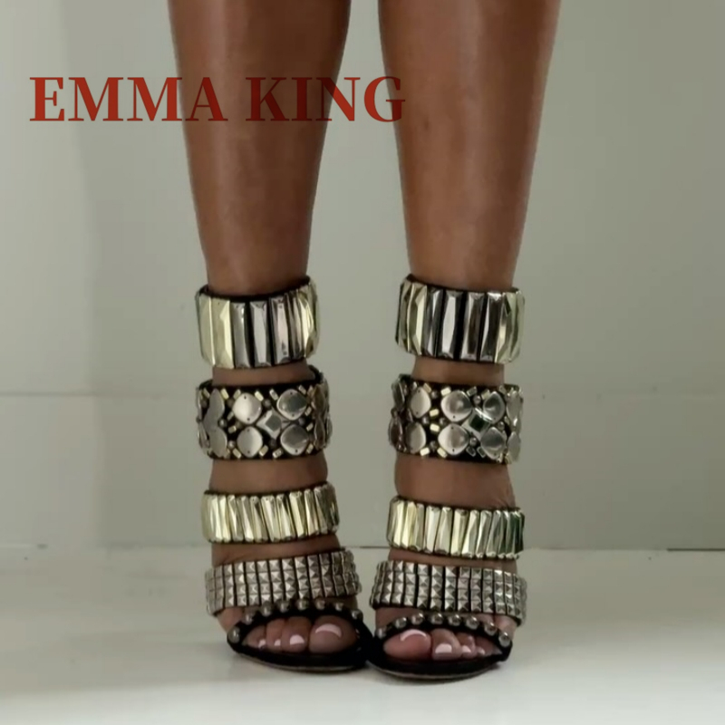 Black Embellished Ankle Strap  - Summer Clothing On Sale 评论和价格