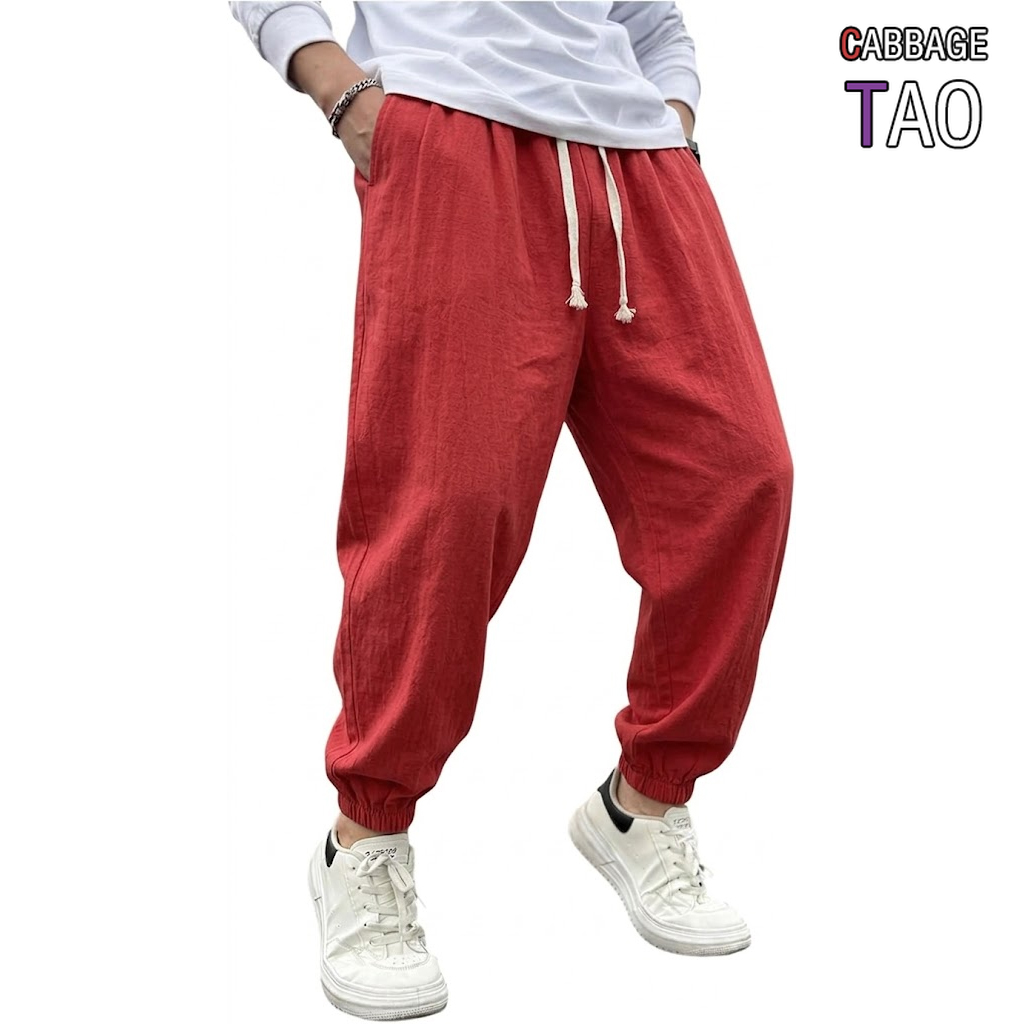 Mens Cotton Linen Harem Trouse - Summer Hiking Clothing 评论和价格