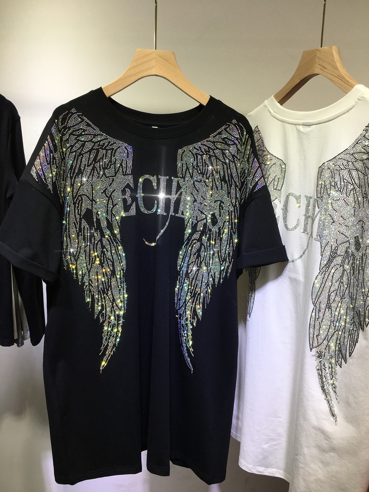 L-4XL Oversize Rhinestone Ange - Summer Clothing Brands For Women 评论和价格