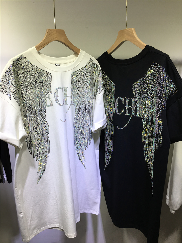 L-4XL Oversize Rhinestone Ange - Summer Clothing Brands For Women 评论和价格