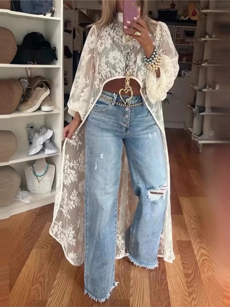 Lady Fashion Lace Shirt Top Ca - Summer Clothing Holiday 评论和价格