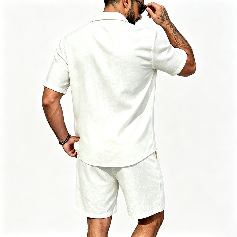 Men Linen Two Piece Outfit Sho - Summer Clothing Trends 评论和价格