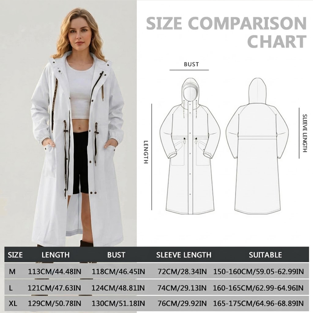 Women Long Waterproof Rain Jac - Summer Rain Clothing 评论和价格
