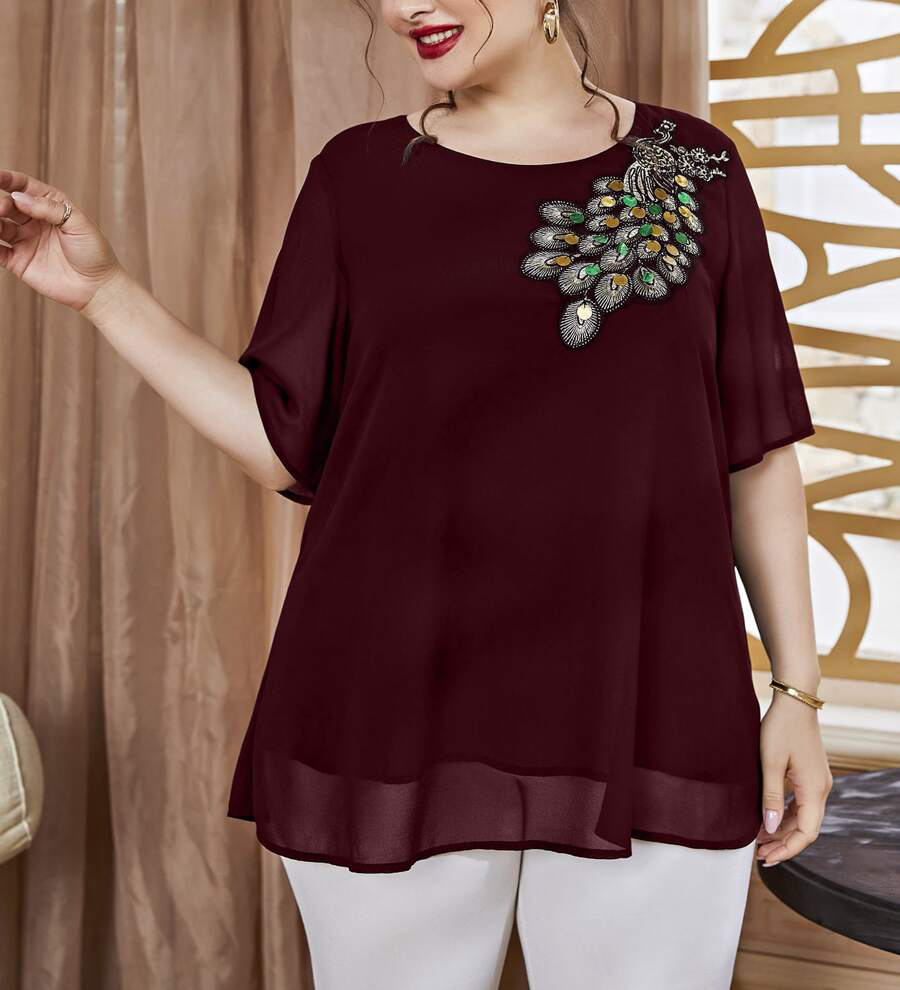 Plus Size Women's Embroidered  - Summer Upf Clothing 评论和价格