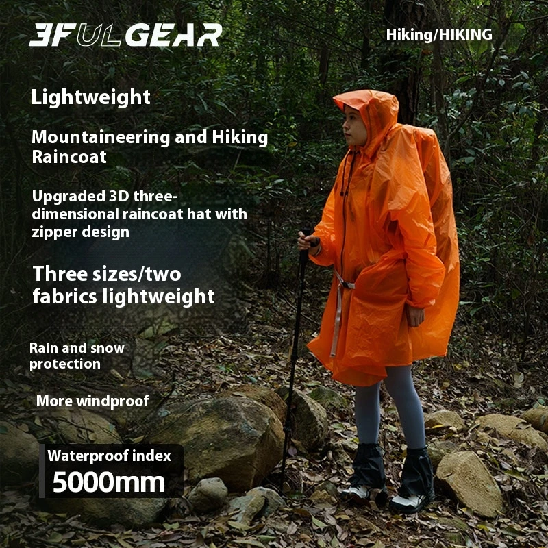 3F UL GEAR Zipper Raincoat 15D - Summer Rain Clothing 评论和价格