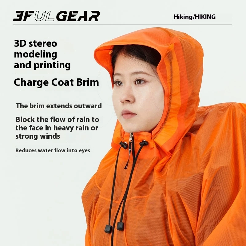 3F UL GEAR Zipper Raincoat 15D - Summer Rain Clothing 评论和价格