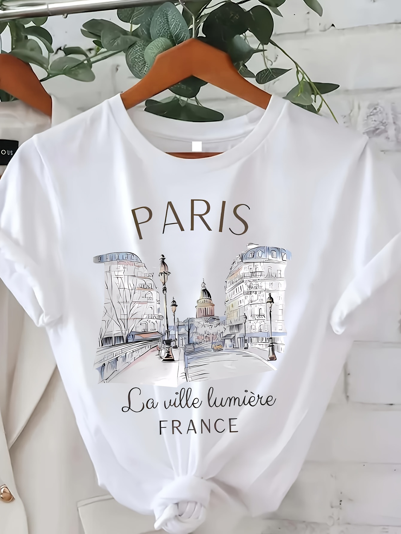 Paris Women Print T-shirt Girl - Summer Clothing In Paris 评论和价格