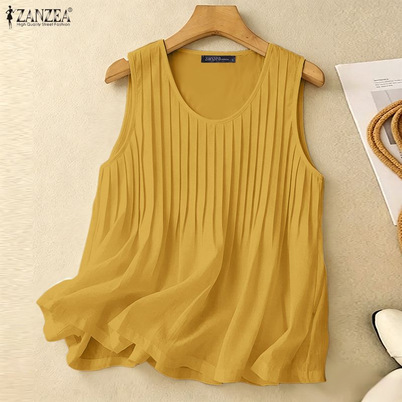 ZANZEA Woman Summer Pintuck Ta - Summer Clothing Plus 评论和价格