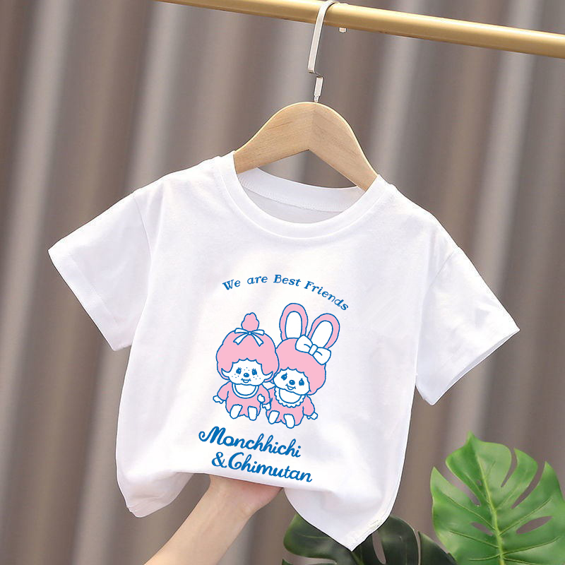 Monchhichi Kids T-shirts Anime - Summer Clothing Cartoon 评论和价格