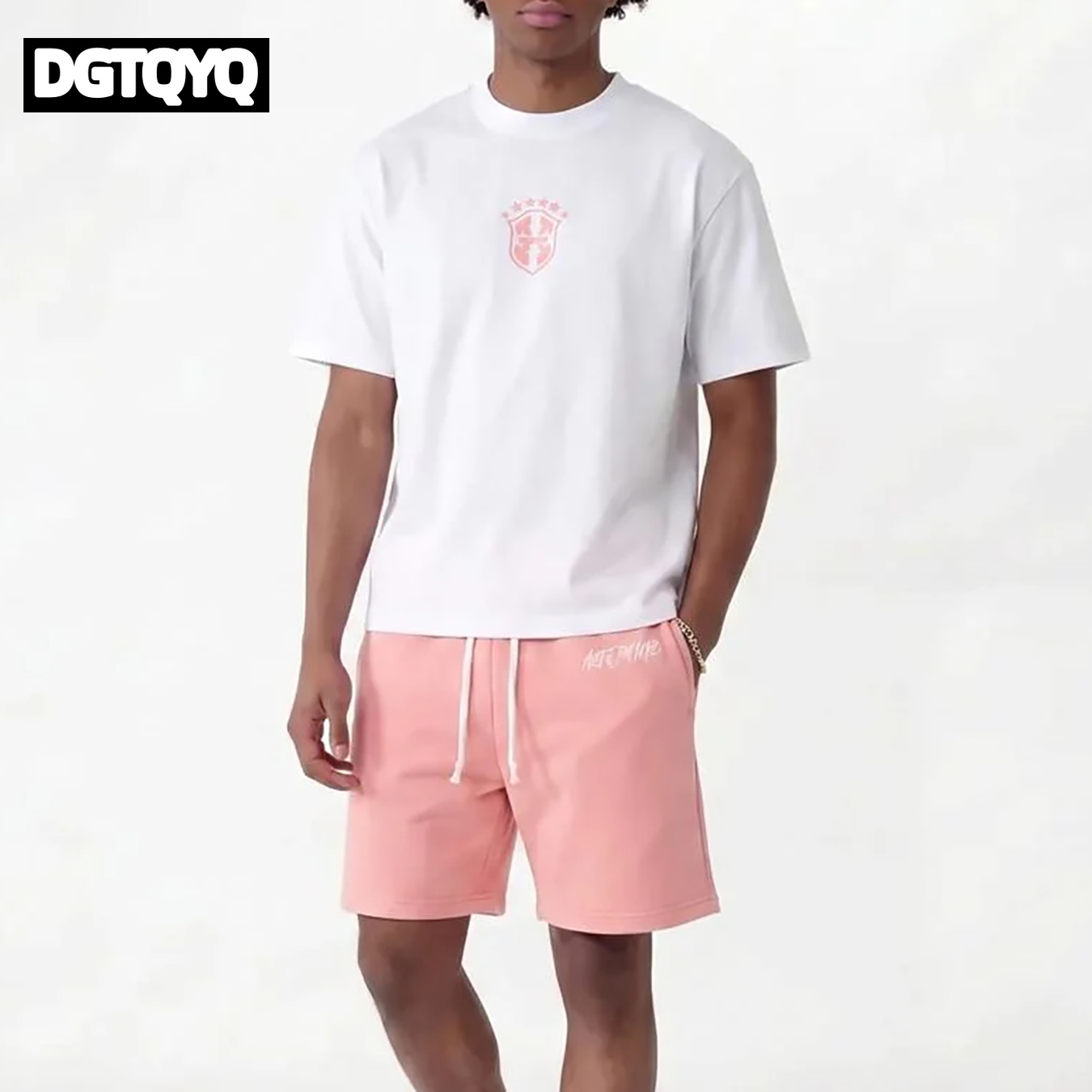 Man's Summer New Pink Embroide - Summer Clothing Modest 评论和价格