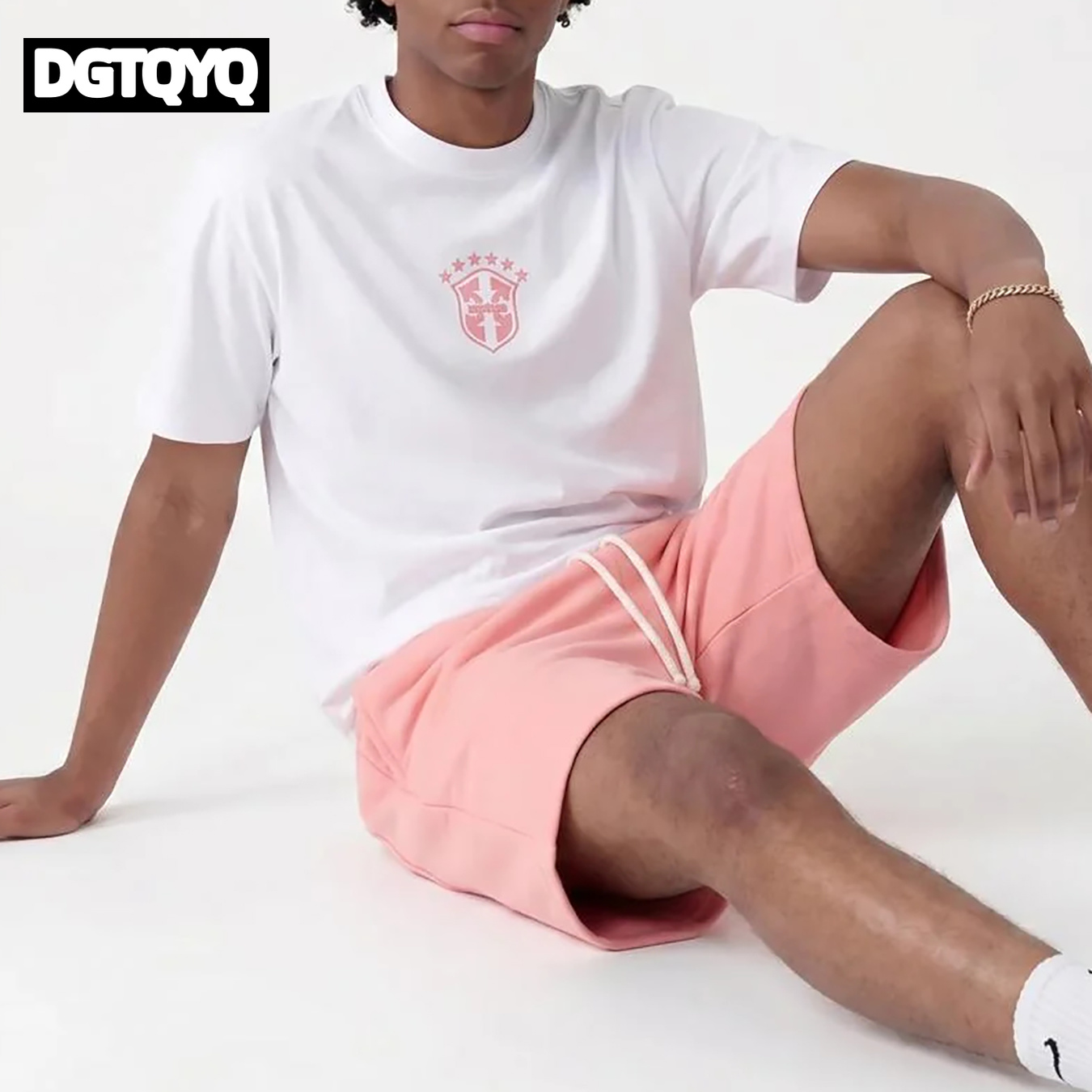 Man's Summer New Pink Embroide - Summer Clothing Modest 评论和价格