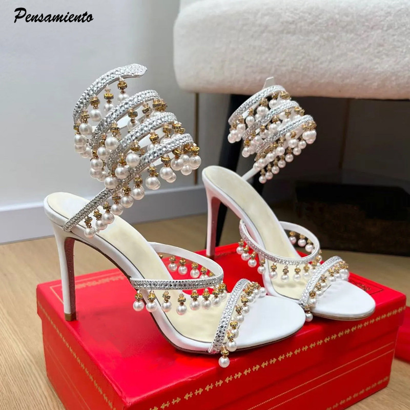 Luxury Rhinestones Pearls Tass - Summer Clothing On Sale 评论和价格