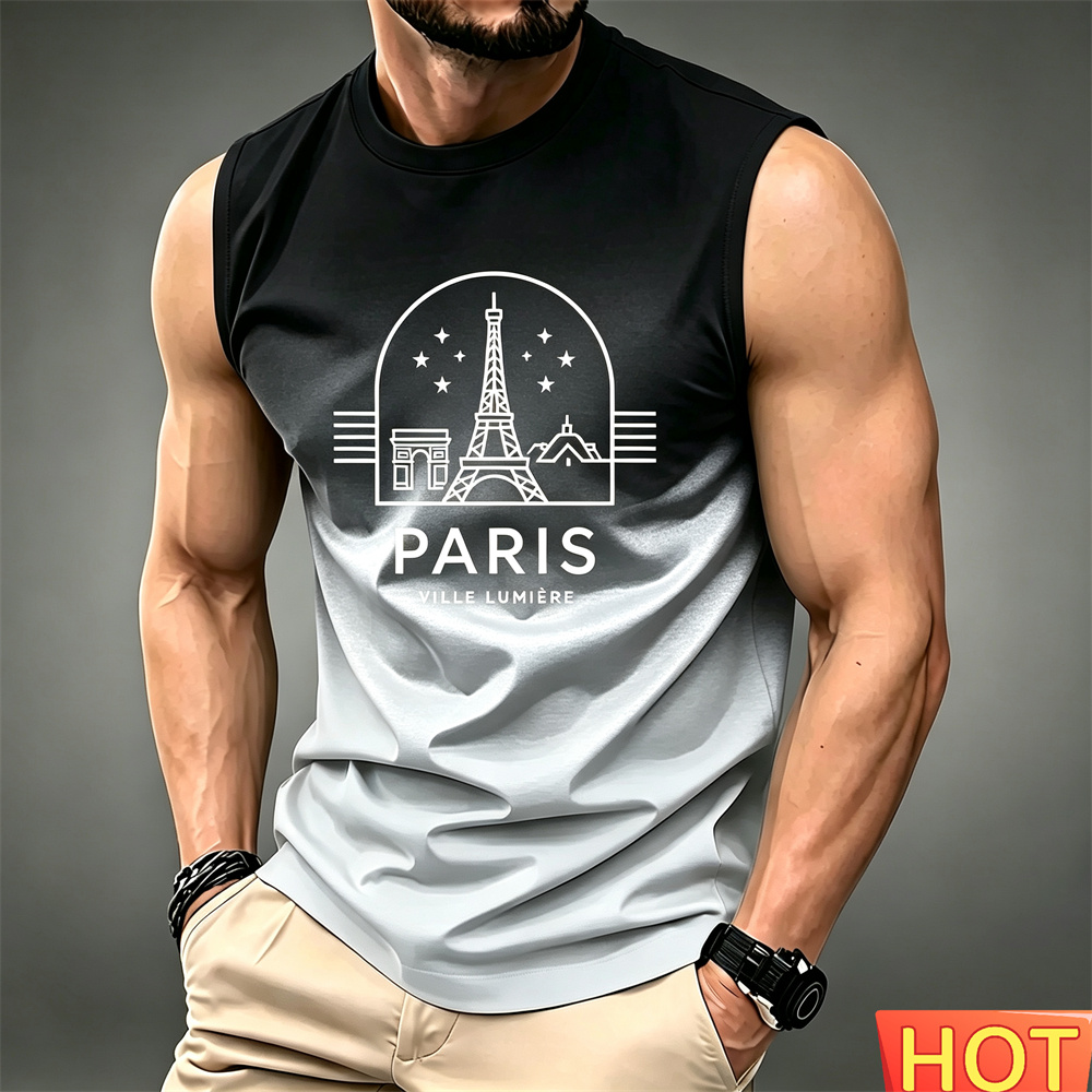 Summer Men's gradient sleevele - Summer Clothing In Paris 评论和价格
