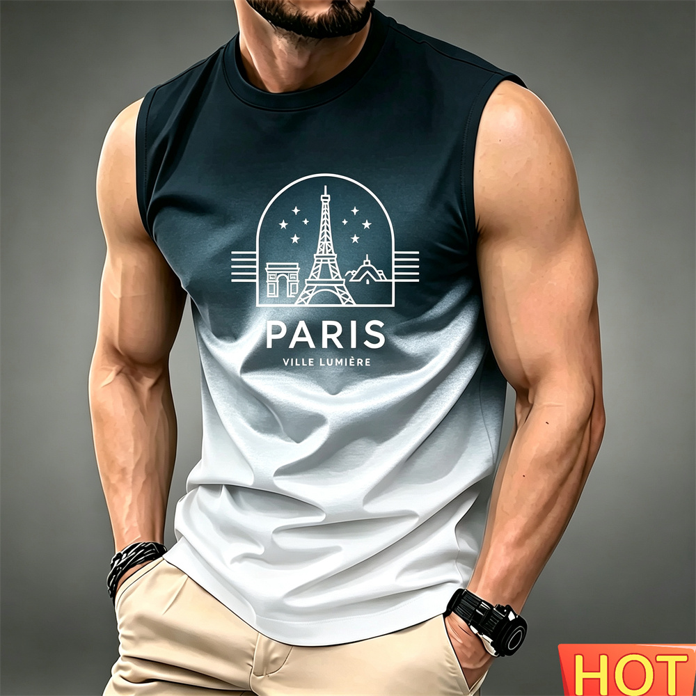 Summer Men's gradient sleevele - Summer Clothing In Paris 评论和价格