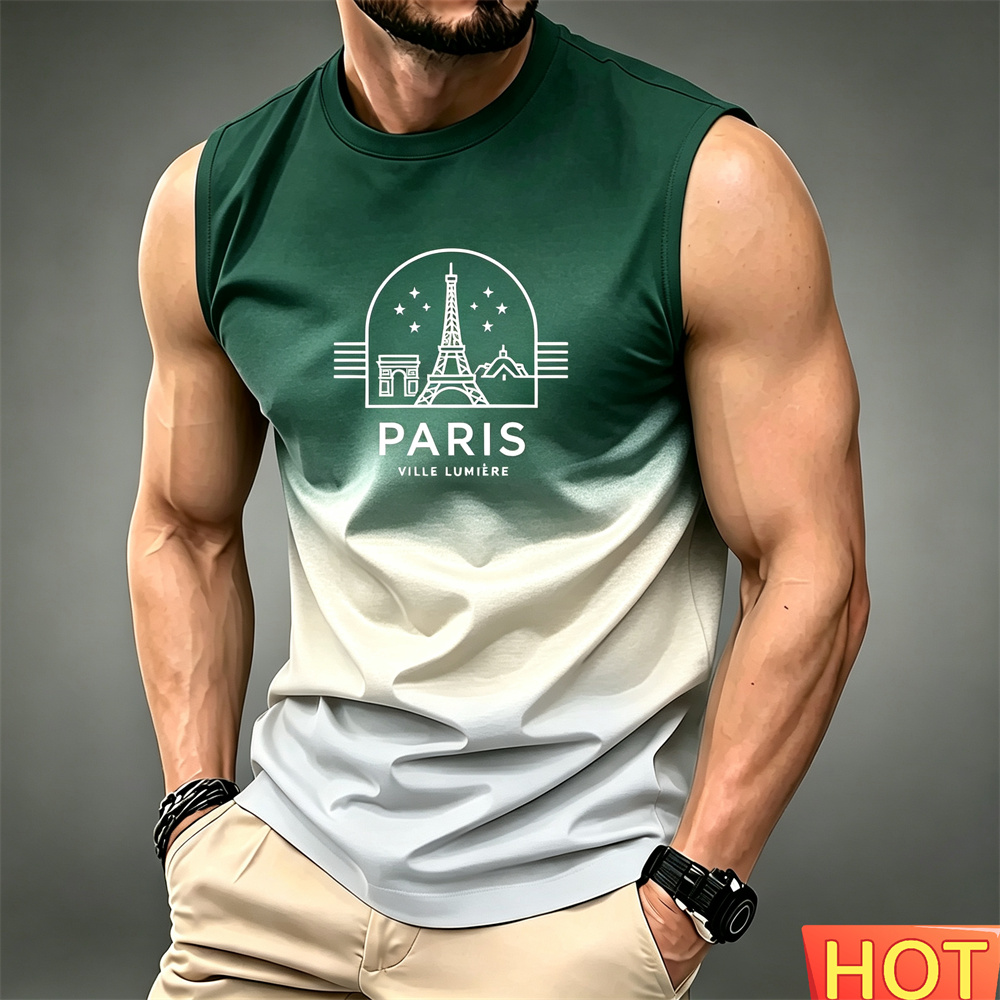 Summer Men's gradient sleevele - Summer Clothing In Paris 评论和价格
