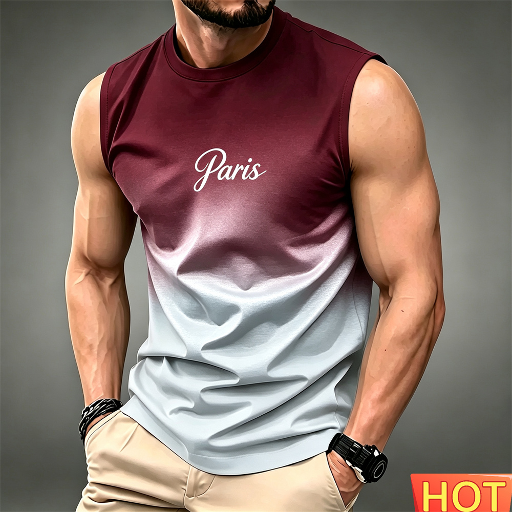 Summer Men's gradient sleevele - Summer Clothing In Paris 评论和价格