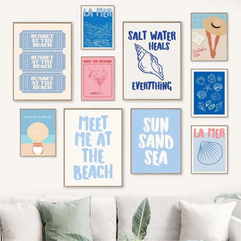 1pc framelessSeashells Meet Me - Summer Quotes 评论和价格