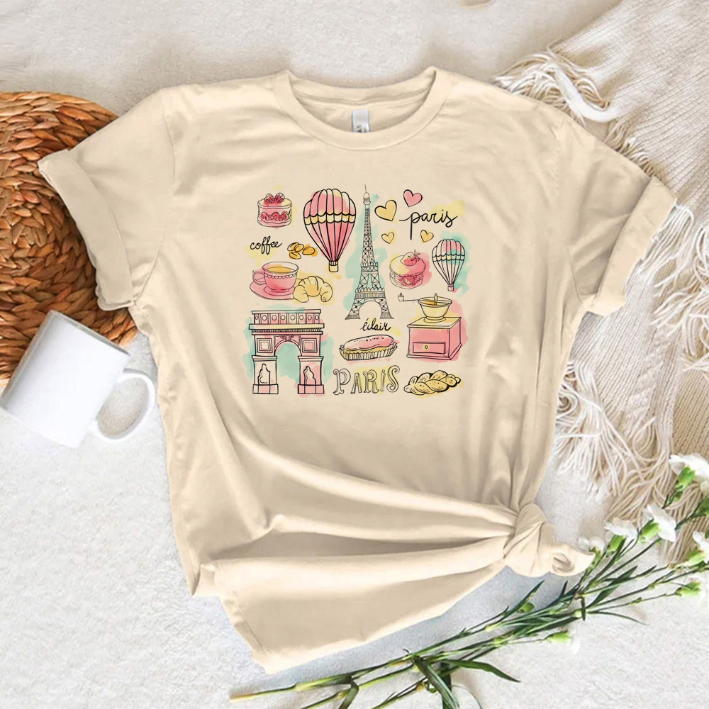Paris Printed Women's T-shirt  - Summer Clothing In Paris 评论和价格