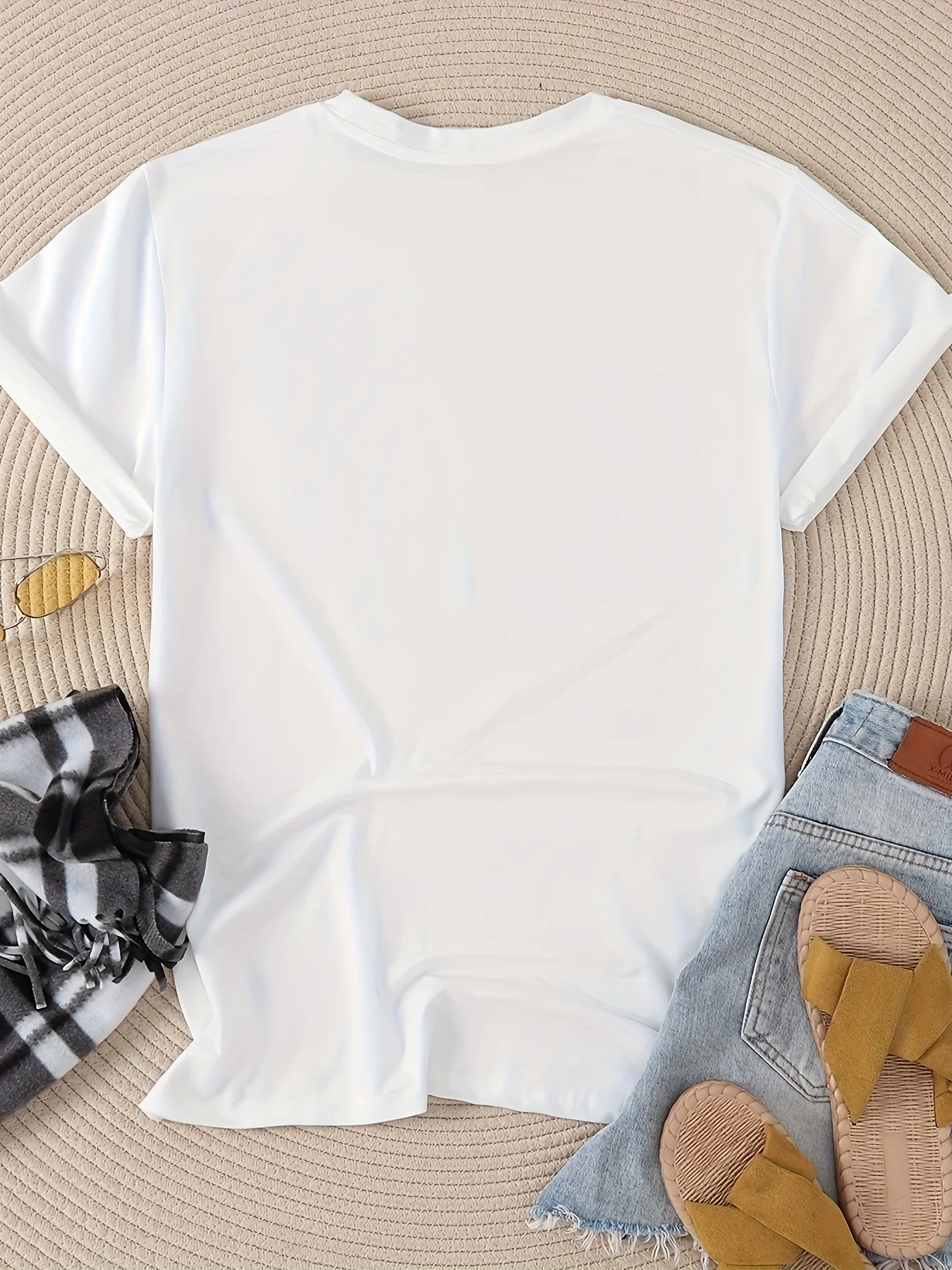 Lemon Print T-shirt Short Slee - Summer Clothing Aesthetic 评论和价格