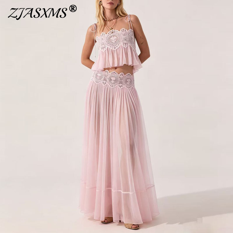 Women Lace Spaghetti Strap Cro - Summer Vacation Clothing Women 评论和价格