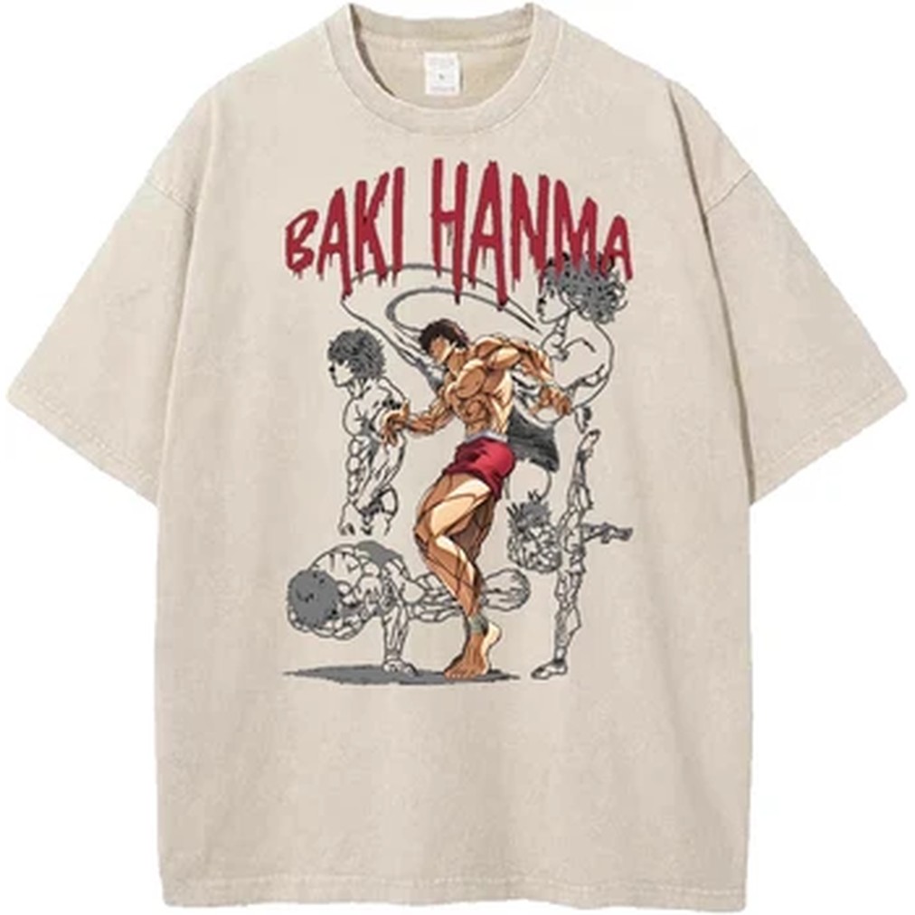 Manga Baki Print T-shirt Haraj - Summer Clothing Italy 评论和价格